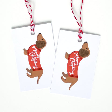 Dachshund Gift Tags x 4