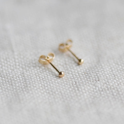 9ct Gold Little Dot Studs - Single Stud - Darte Jewellery - Made Scotland