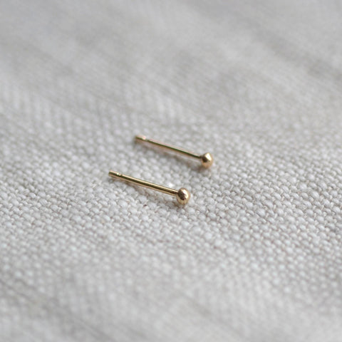 9ct Gold Little Dot Studs - Single Stud - Darte Jewellery - Made Scotland