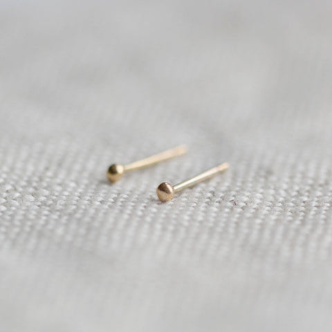 9ct Gold Little Dot Studs - Single Stud - Darte Jewellery - Made Scotland