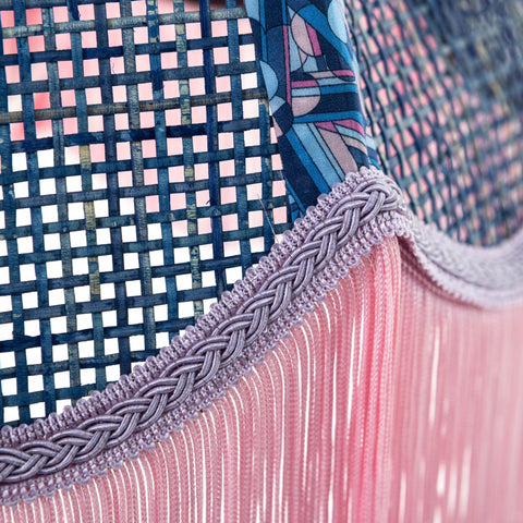 Coloured Rattan Scalloped Tiffany - Pink & Blue