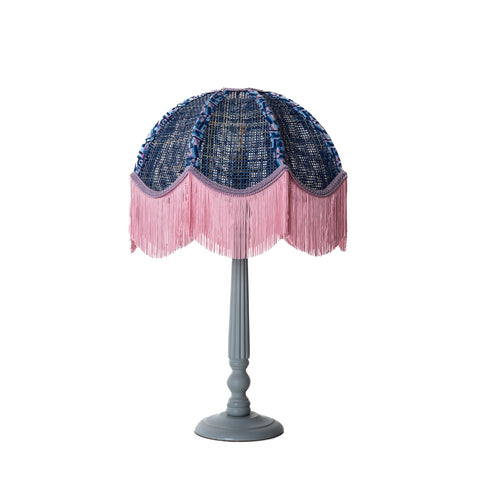 Coloured Rattan Scalloped Tiffany - Pink & Blue