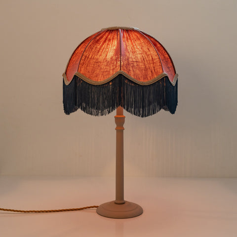 Linen Scalloped Tiffany- Dusky Pink, Blue and Beige