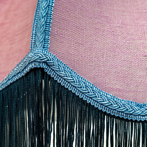 Linen Scalloped Tiffany- Pink, Blue and Pale Blue