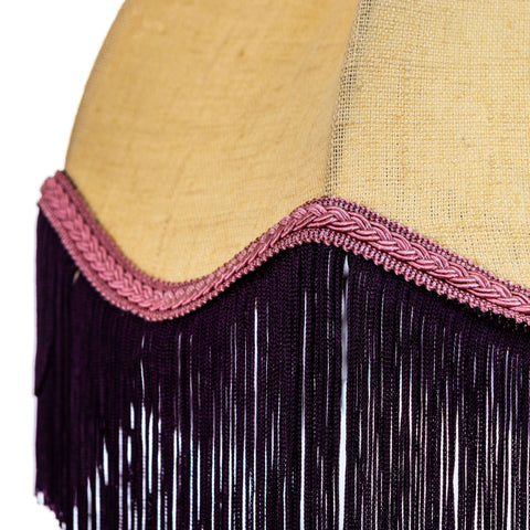 Linen Scalloped Tiffany- Yellow, Aubergine and Dusky Pink