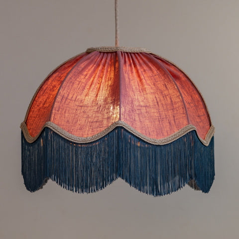 Linen Scalloped Tiffany- Dusky Pink, Blue and Beige