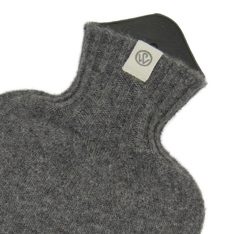 Lambswool Knit Sustainable Hot Water Bottle Mini Heather Grey