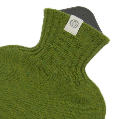 Lambswool Knit Sustainable Hot Water Bottle Mini Moss Green