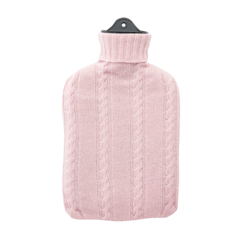 Cashmere Knit Sustainable Hot Water Bottle Marshmallow Pink