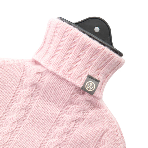 Cashmere Knit Sustainable Hot Water Bottle Marshmallow Pink
