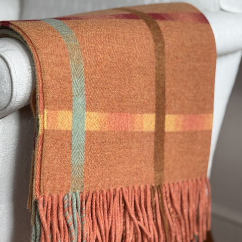 Merino Lambswool Blanket in Spice