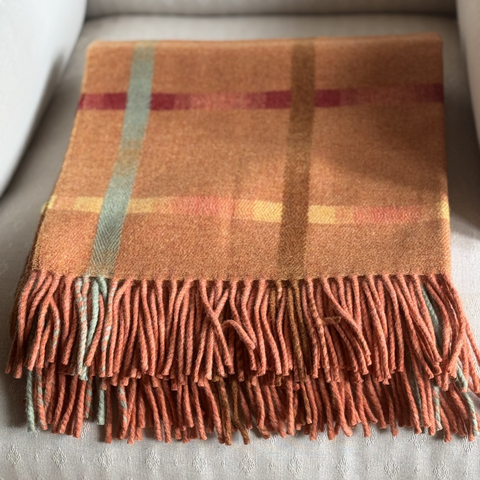 Merino Lambswool Blanket in Spice