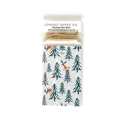 Reindeer & Christmas Tree Gift Tags x 4
