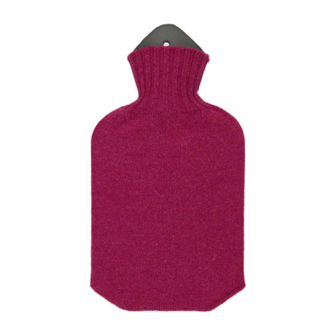 Lambswool Knit Sustainable Hot Water Bottle Mini Raspberry
