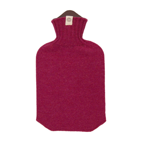 Lambswool Knit Sustainable Hot Water Bottle Mini Raspberry