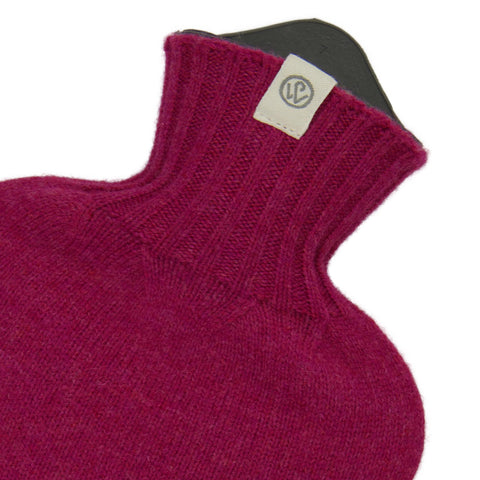 Lambswool Knit Sustainable Hot Water Bottle Mini Raspberry