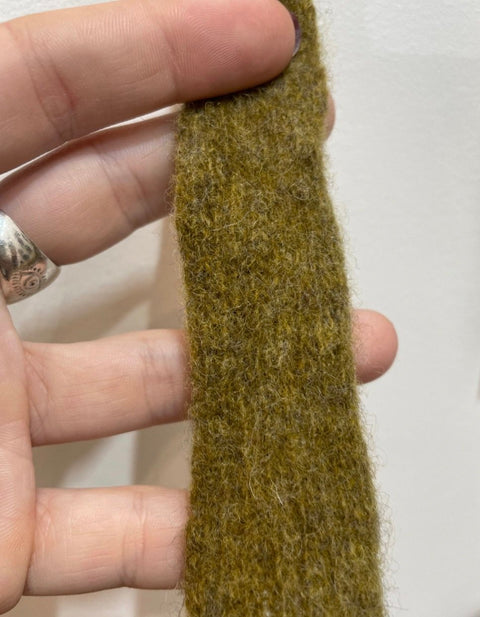 Knitted Pure Wool Hair Ribbon - Asparagus