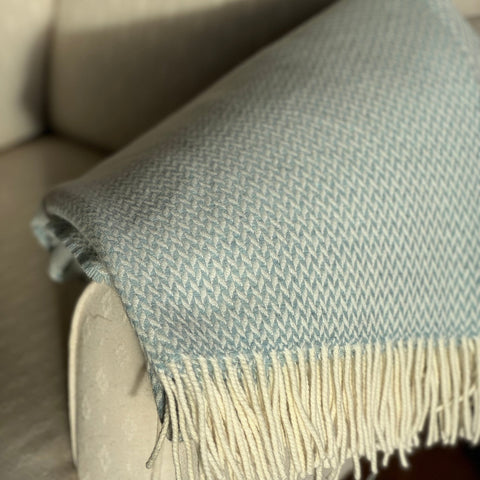 Balintyre Woollen Blanket, Aquamarine - Made Scotland - Made Scotland