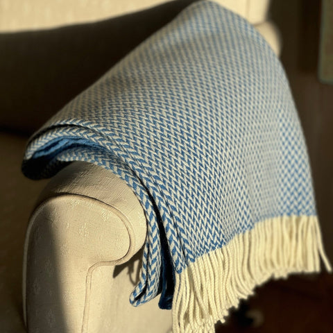 Balintyre Woollen Blanket, Cornflower - Made Scotland - Made Scotland