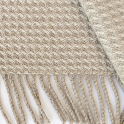 Beige Cashmere & Merino Blanket - Extra Large - Ava Innes - Made Scotland