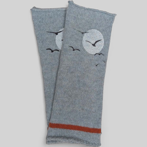 "Birds" Wrist Warmers - Island Nation Studio - Made Scotland