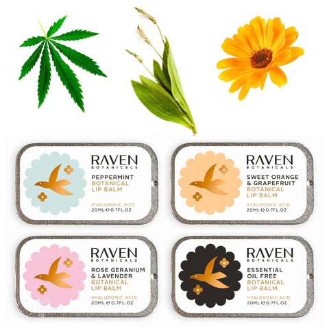 Botanical Lip Balms Set - Raven Botanicals - Made Scotland