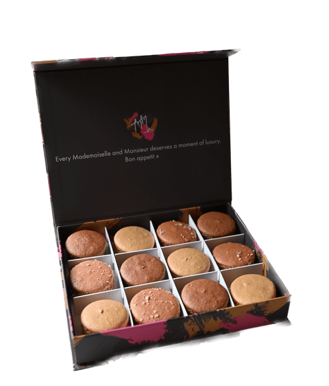 Brown Macaron Gift Box - 12 Macarons - Mademoiselle Macaron - Made Scotland