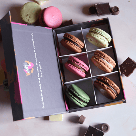 Chocolate Lover's Macaron Gift Box - 6 Macarons - Mademoiselle Macaron - Made Scotland