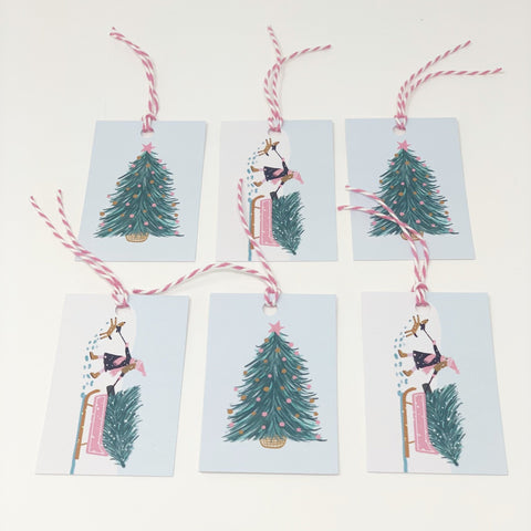Christmas Winter Scene Gift Wrap & Tags - 1 sheet & 1 tag - Lomond Paper Co - Made Scotland