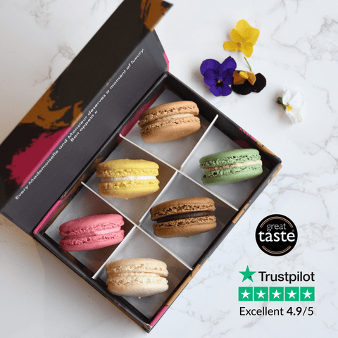 Classic Macaron Gift Box - 6 Macarons - Mademoiselle Macaron - Made Scotland