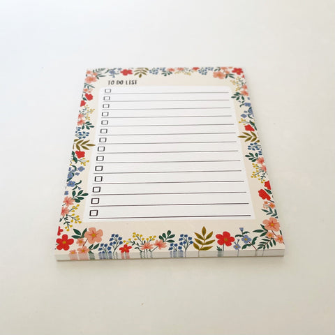 FLORAL To Do List - Notepad - Lomond Paper Co - Made Scotland