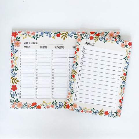 FLORAL Weekly Planner - Lomond Paper Co - Made Scotland