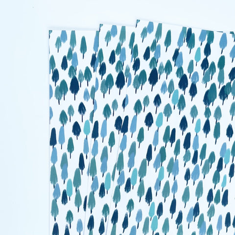 Forest Green Christmas Recyclable Wrapping Paper Set - AQUA Eco Friendly Gift Wrap and Tags - 1 sheet & 1 tag - Lomond Paper Co - Made Scotland