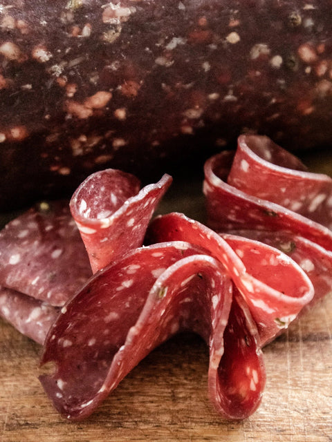Green Pepper Salami 1.4kg or 700g - Whole - GREAT GLEN CHARCUTERIE - Made Scotland