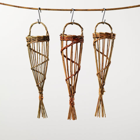 Handmade Willow Garlic Basket (or bird feeder) - Anna Liebmann - Made Scotland