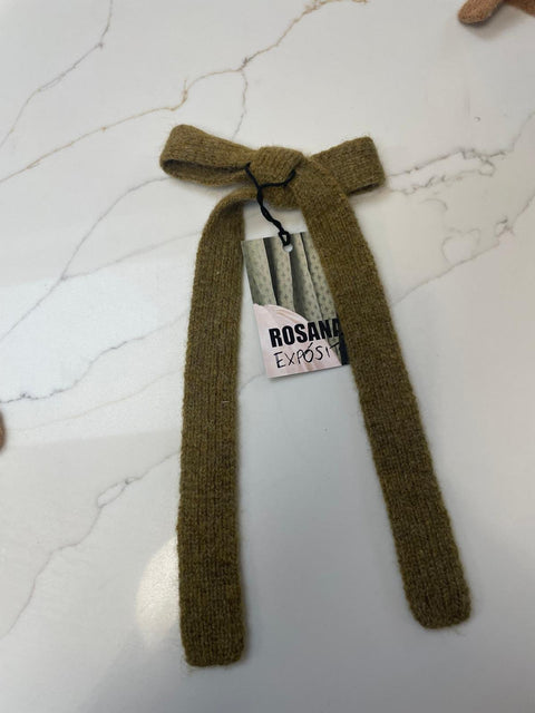 Knitted Pure Wool Hair Ribbon - Asparagus - Rosana Expósito - Made Scotland