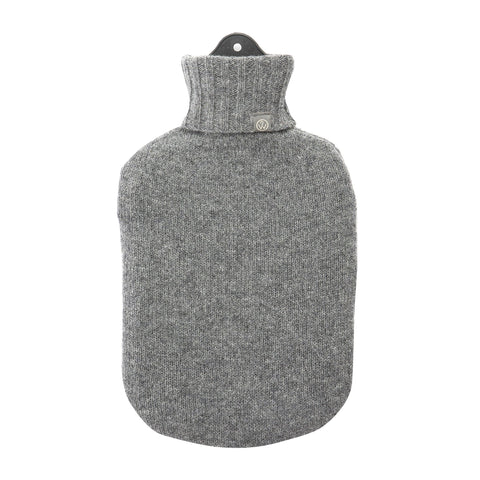 Lambswool Knit Large Block Colour Sustainable Hot Water Bottle Charcoal Grey - Wairm - Made Scotland