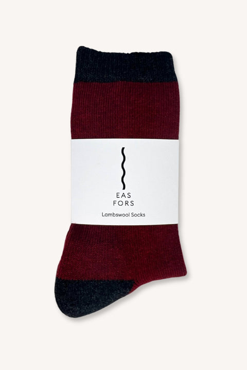 Lambswool Socks Cinnabar - S/M - EAS FORS - Made Scotland