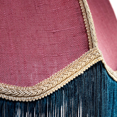 Linen Scalloped Tiffany - Dusky Pink, Blue and Beige - Small - Amanda Wells - Made Scotland