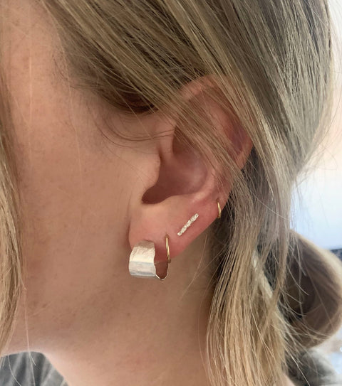 Luna Stud Earrings - Recycled Silver - Darte Jewellery - Made Scotland