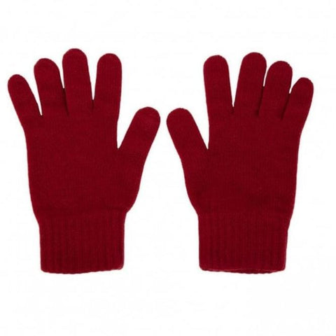Men's Cashmere Gloves - Burgundy - House of Cheviot - Made Scotland