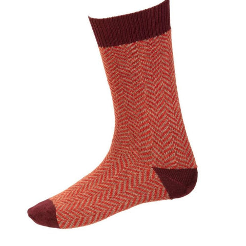 Men's Cullen Socks - Mulberry - House of Cheviot - Made Scotland