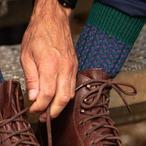 Men's Cullen Socks - Tartan Green - House of Cheviot - Made Scotland