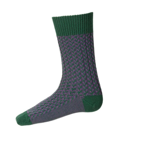 Men's Cullen Socks - Tartan Green - House of Cheviot - Made Scotland