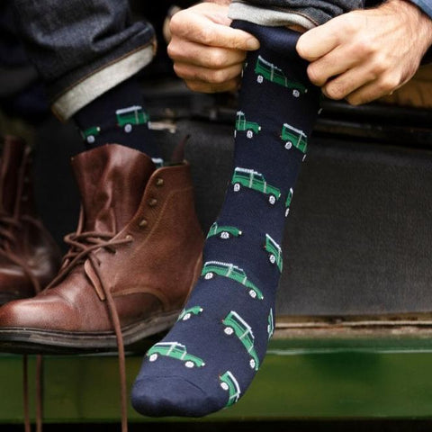 Men's Defender Socks - Navy - House of Cheviot - Made Scotland