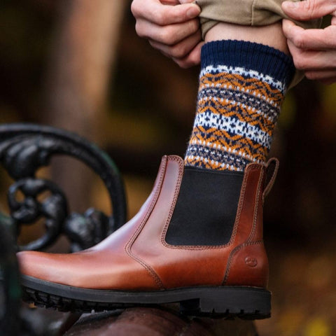 Men's Fairisle Socks - Spruce - House of Cheviot - Made Scotland