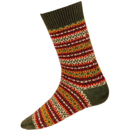 Men's Fairisle Socks - Spruce - House of Cheviot - Made Scotland