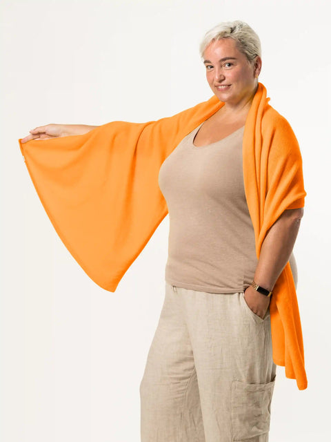 Merino Wool Wrap - Carrot Orange - Woolkind - Made Scotland