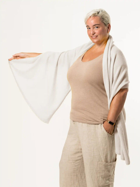 Merino Wool Wrap - Cloud White - Woolkind - Made Scotland