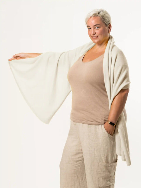 Merino Wool Wrap - Double Cream - Woolkind - Made Scotland